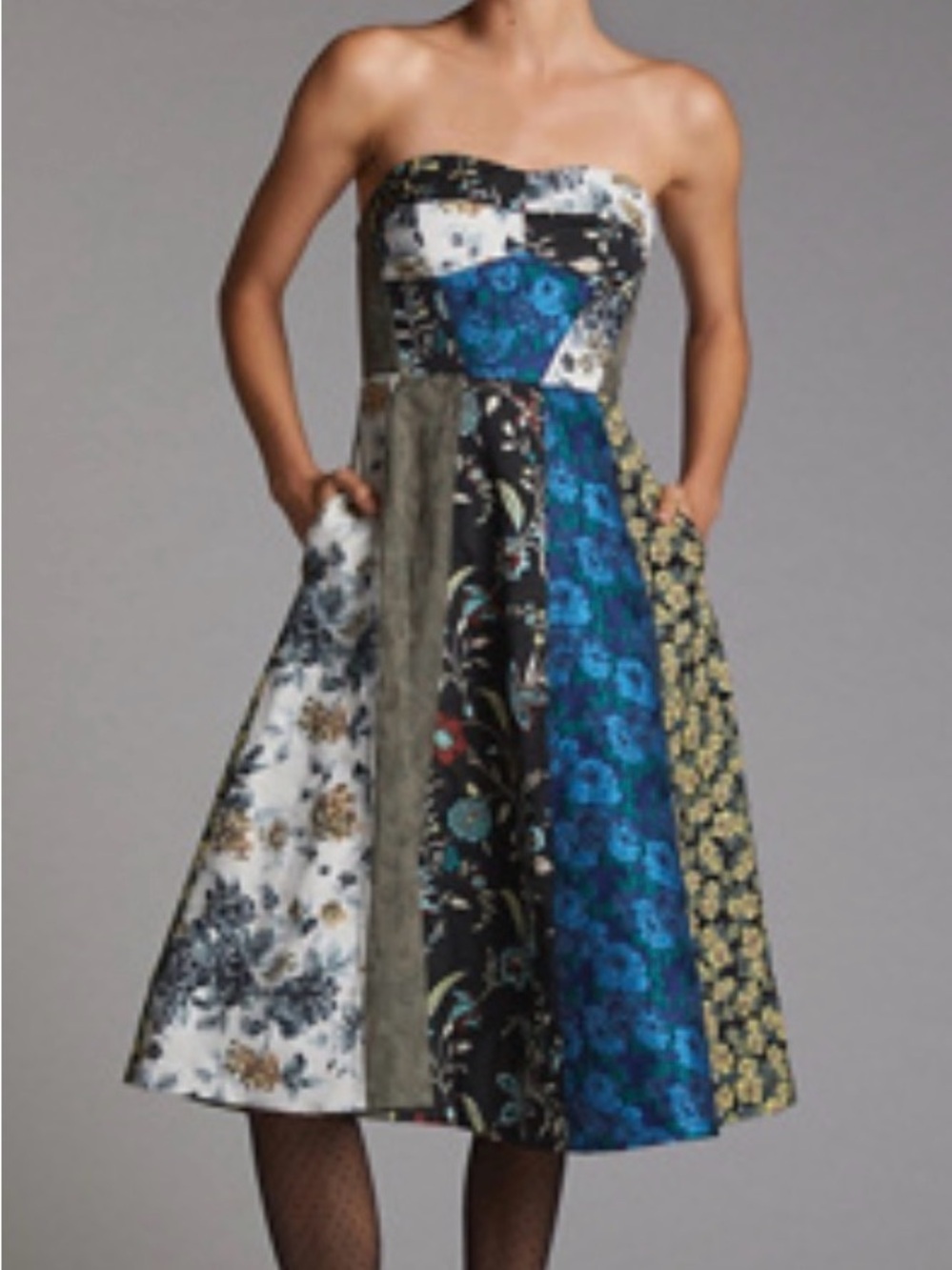 By Anthropologie Floral Sweetheart Midi Dress